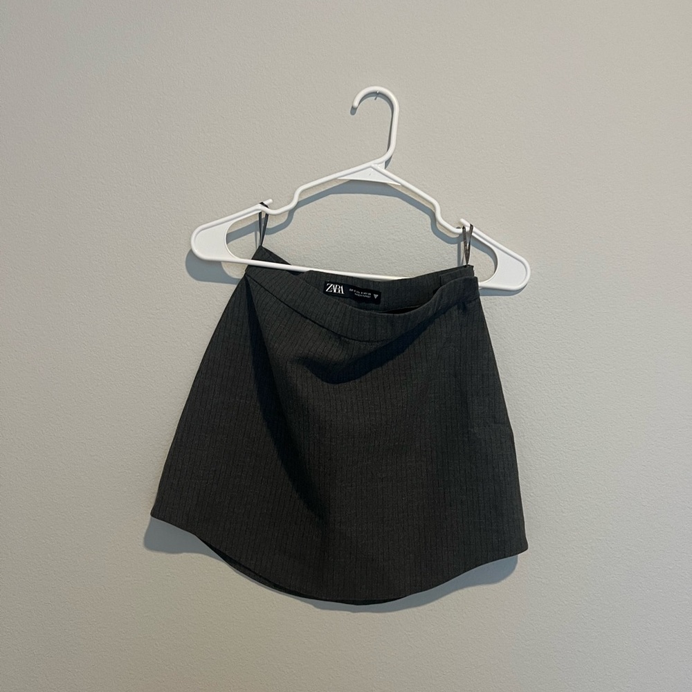 Zara Charcoal Ribbed Skirt